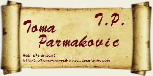 Toma Parmaković vizit kartica